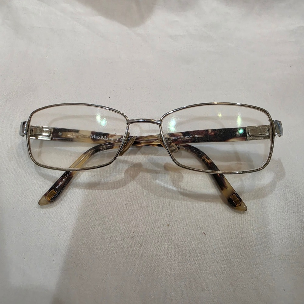 Max Mara Eyeglasses Women 135 Silver Tortoiseshell MM1126 Rectangular